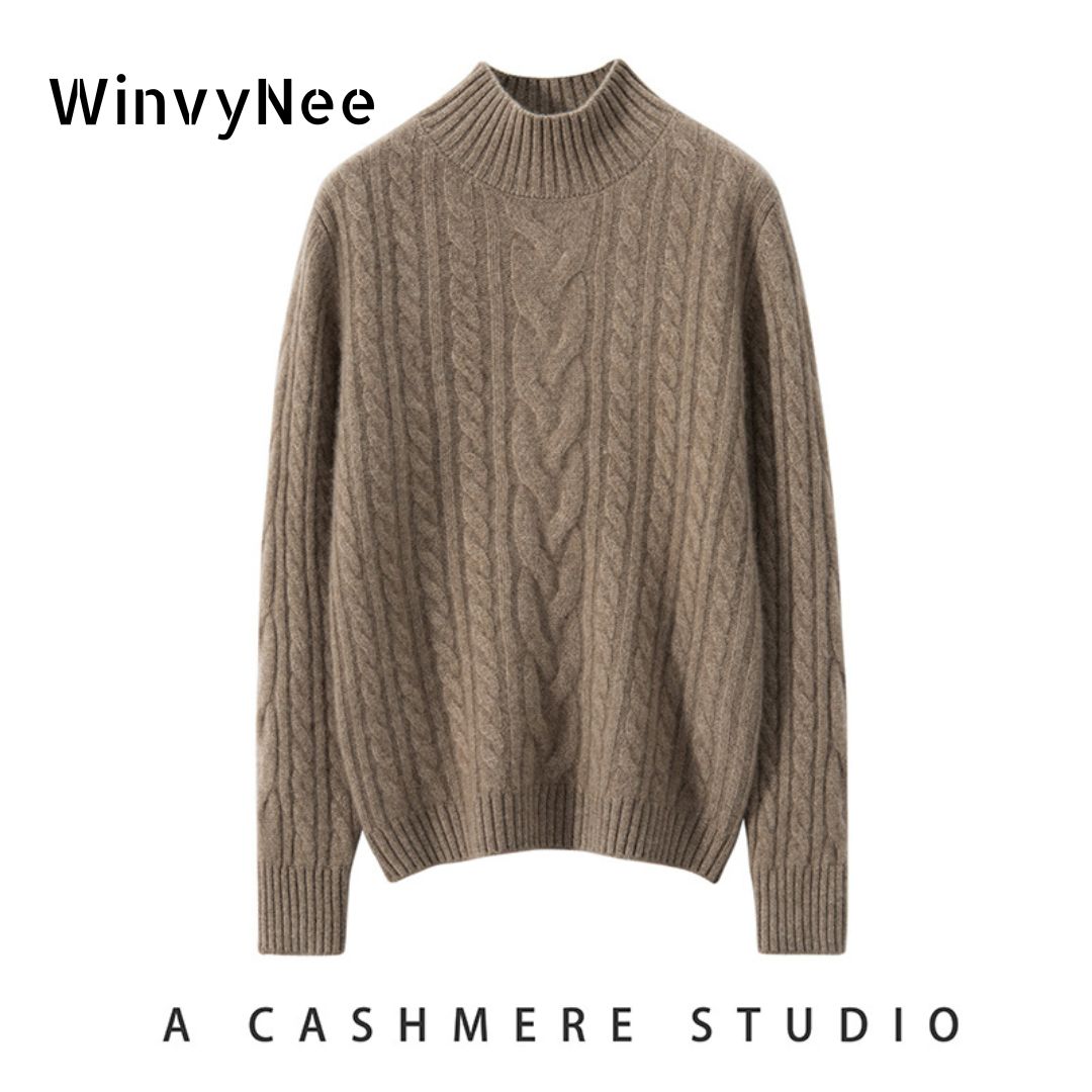 Cashmere Sweater Formal - Женская одежда WinvyNee, бежевый свитер из