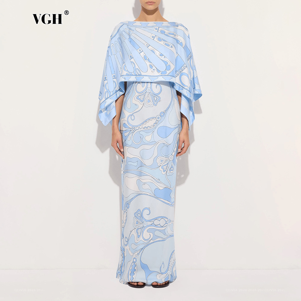 Women Formal Wear For Summer - Костюм-двойка VGH светло-голубого цвета с абстрактным