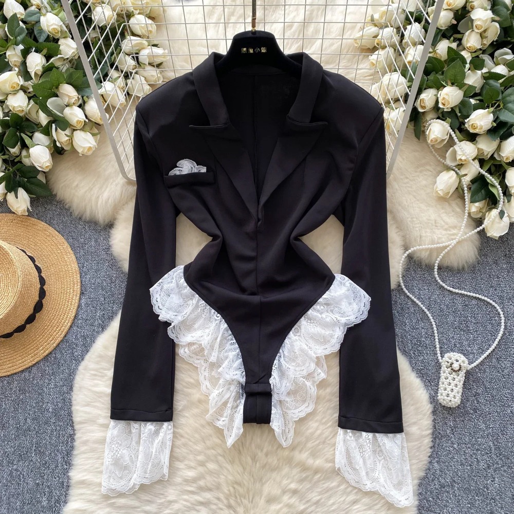 Women'S Formal Wear Jumpsuit - Hotsweet элегантный отложной воротник с длинными
