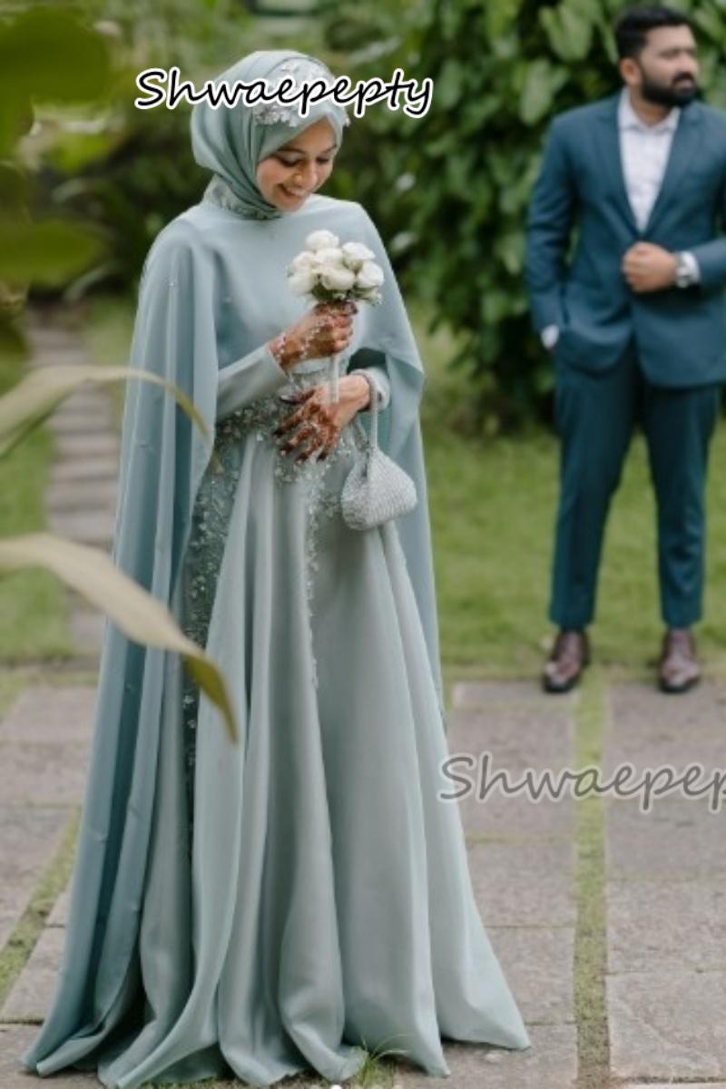 Women Formal Wear Hijab - Элегантное мусульманское вечернее платье с накидкой,