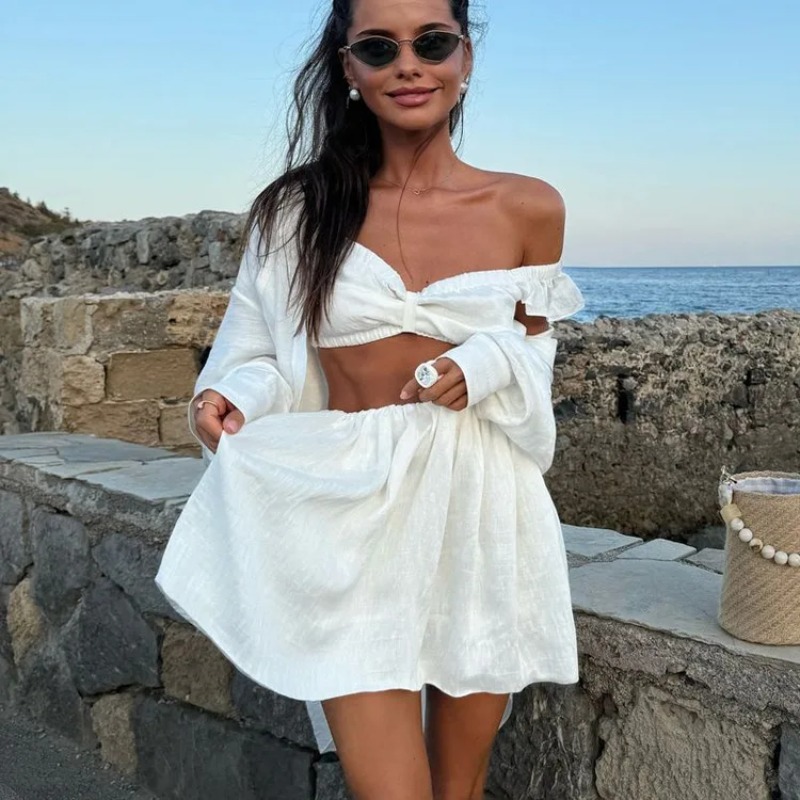Women Formal Wear For Summer - Майка с пышной мини-юбкой, комплект из
