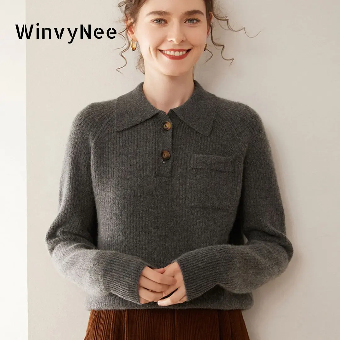Cashmere Sweater Formal - Женский кашемировый шерстяной свитер WinvyNee с