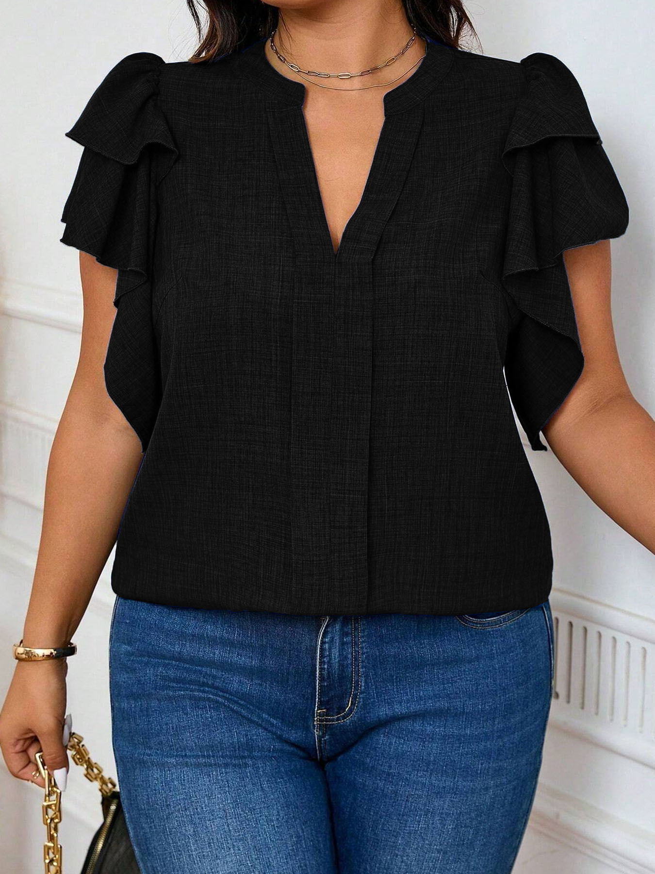 Women'S Formal Wear Blouse - Женская элегантная блузка больших размеров с