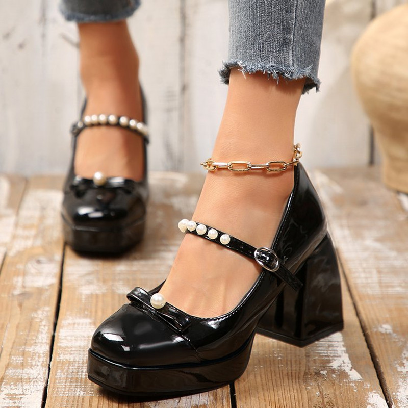 Pump Heel Block - Роскошные брендовые туфли Мэри Джейн на