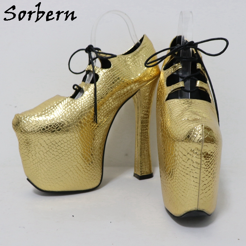 Sorbern/Золотые туфли-лодочки  – обзор и цена Pump Heel Block