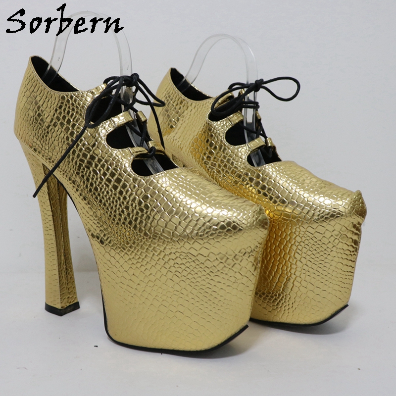 Sorbern/Золотые туфли-лодочки  – обзор и цена Pump Heel Block