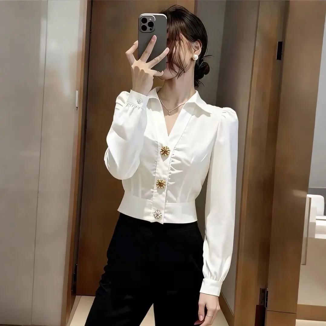 Элегантная белая блузка с V-об – обзор и цена Women Formal Wear White Shirt