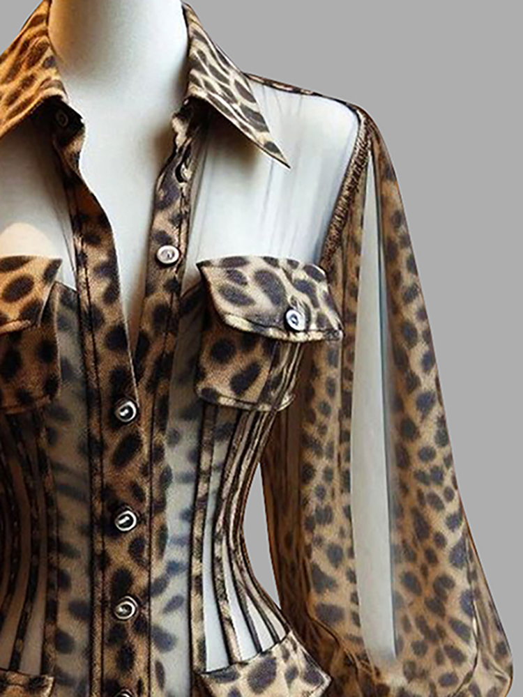 Женская блузка-корсет с леопар – обзор и цена Women'S Formal Wear Blouse