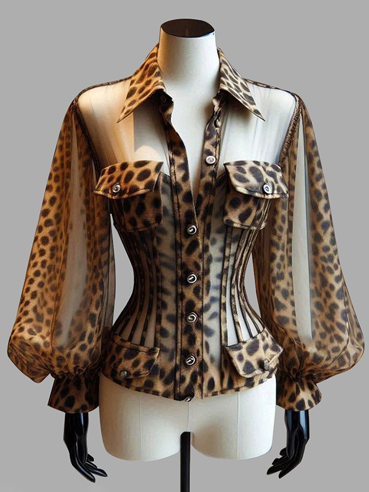 Женская блузка-корсет с леопар – обзор и цена Women'S Formal Wear Blouse