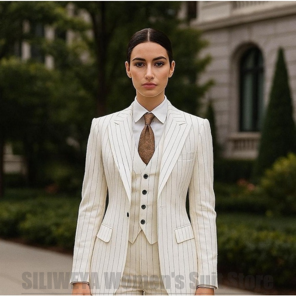 Белый полосатый женский костюм – обзор и цена Women Formal Wear White Shirt