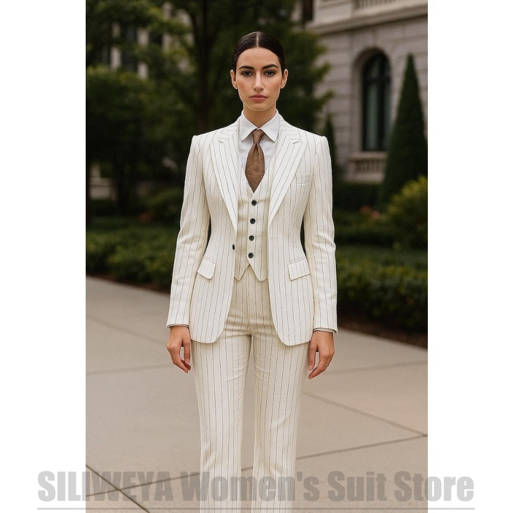 Белый полосатый женский костюм – обзор и цена Women Formal Wear White Shirt