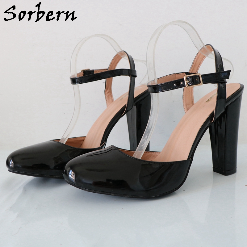 Черные блестящие женские туфли – обзор и цена Pump Heel Block