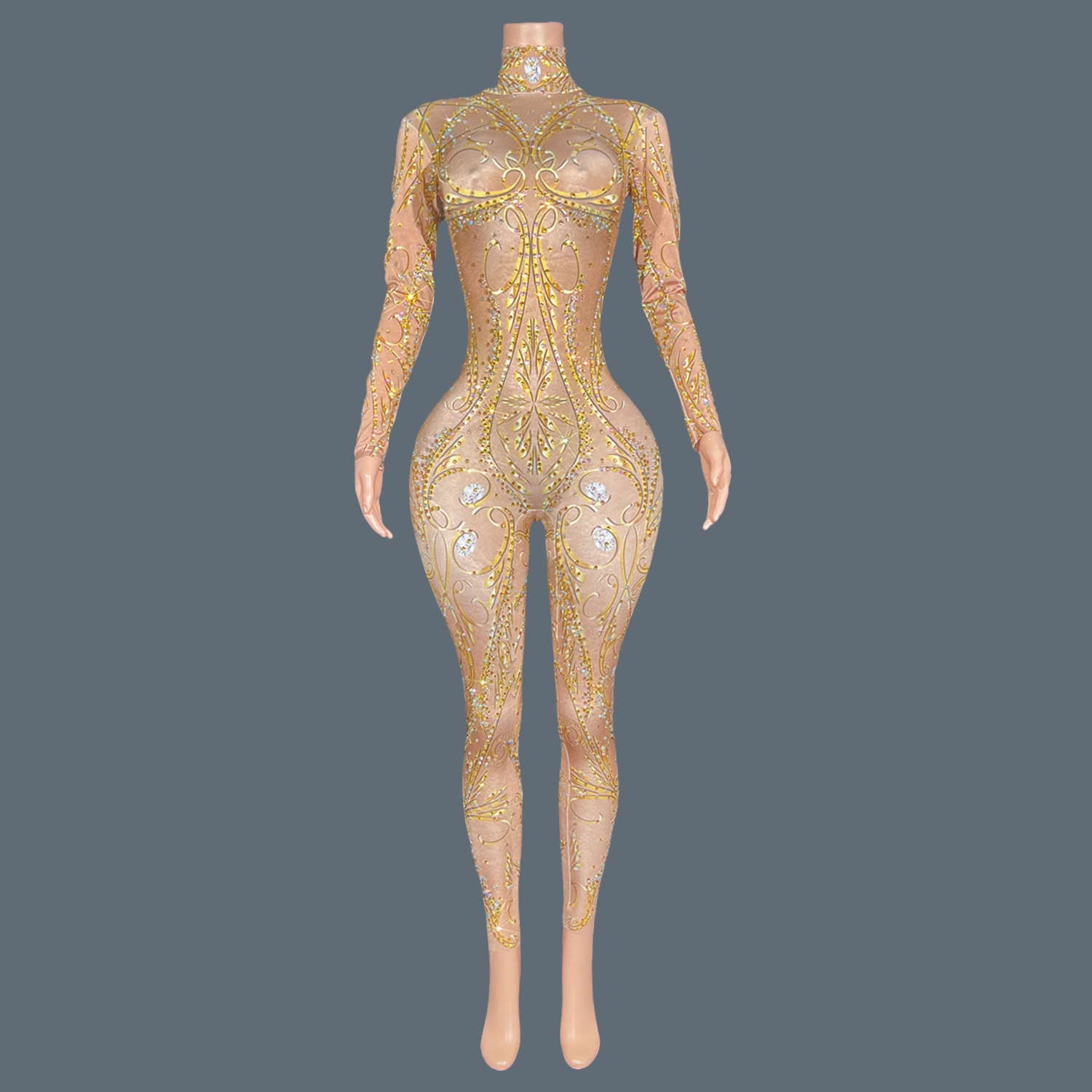 ЗОЛОТО, стразы, спандекс, обле – обзор и цена Women'S Formal Wear Jumpsuit