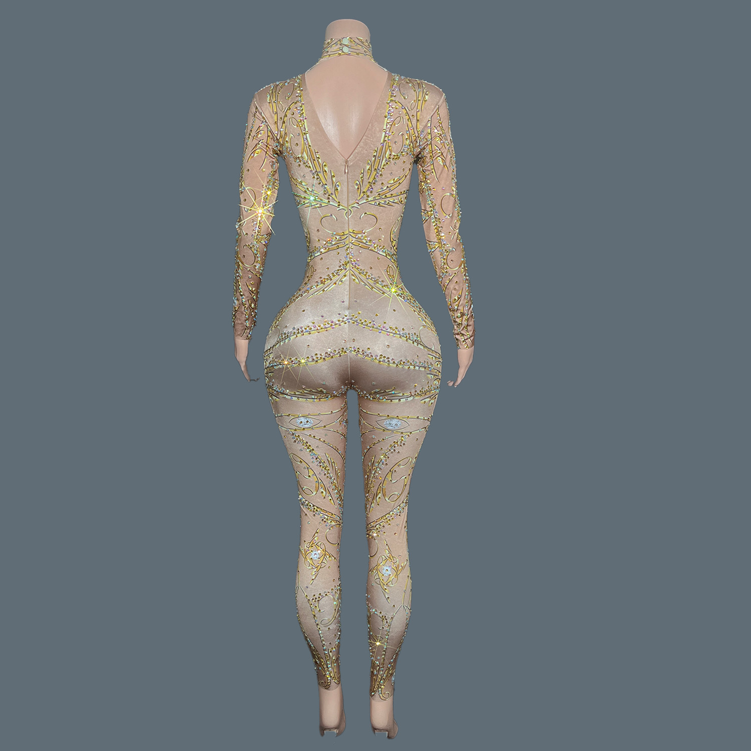 ЗОЛОТО, стразы, спандекс, обле – обзор и цена Women'S Formal Wear Jumpsuit