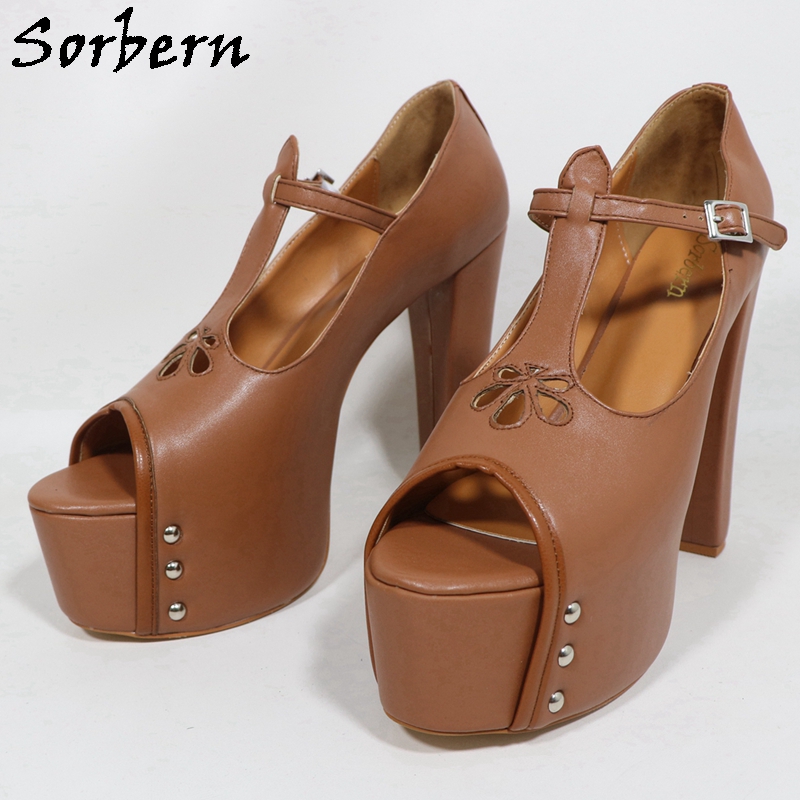 Sorbern коричневые матовые жен – обзор и цена Pump Heel Block