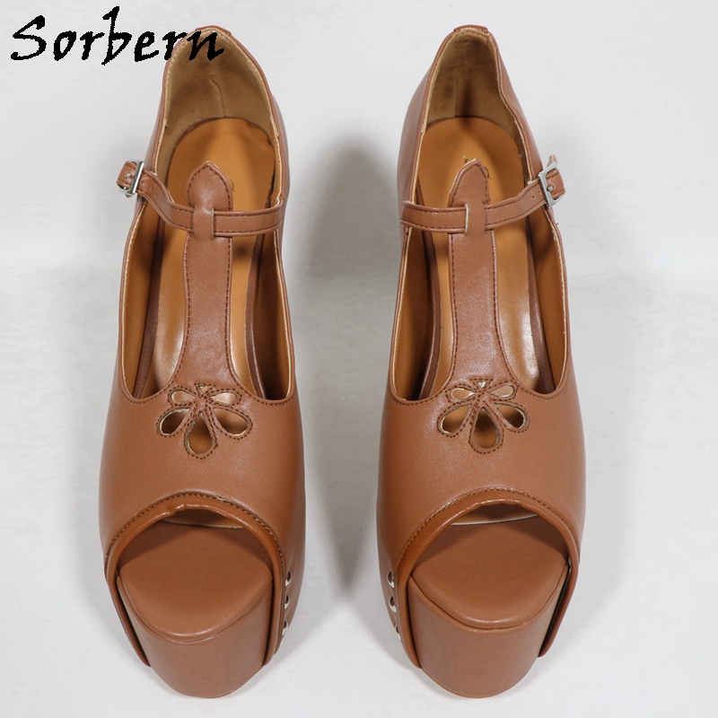 Sorbern коричневые матовые жен – обзор и цена Pump Heel Block