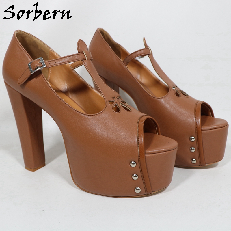Sorbern коричневые матовые жен – обзор и цена Pump Heel Block